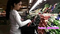 free teenage playing with carrot on the market wetbutts free