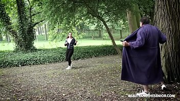 free creeper flashes young hot runner she stop and fucks the old dude free