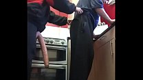 free bisexual guy films himself getting his ass pegged with a large dildo by masked girlfriend in the kitchen free
