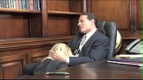 free big boobs blonde aline in stocking seduces boss for quickie sex on desk free