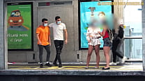 free johnh meeting two hot ass babes at bus stop ends in incredible foursome back home free