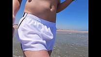 free beach people freak out when i get wet in shorts and thongs in the sea free
